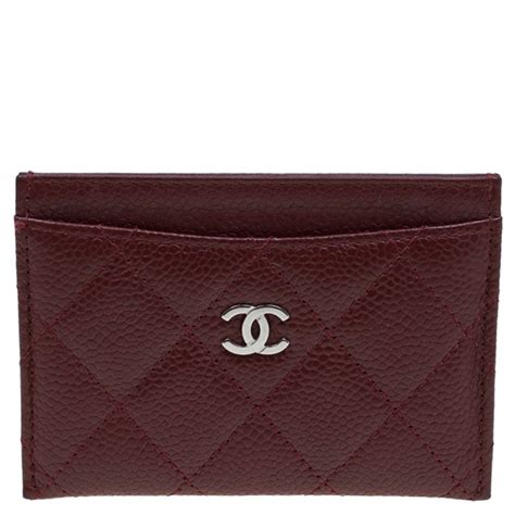 chanel classic card holder burgundy|genuine Chanel wallet.